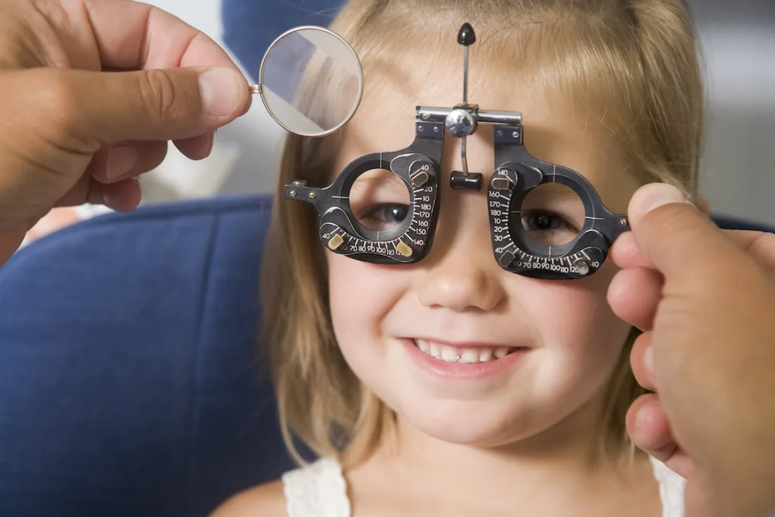 Child having an eye examination