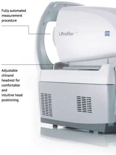 ZEISS i.Profiler plus instrument with adjustable chin and head rest